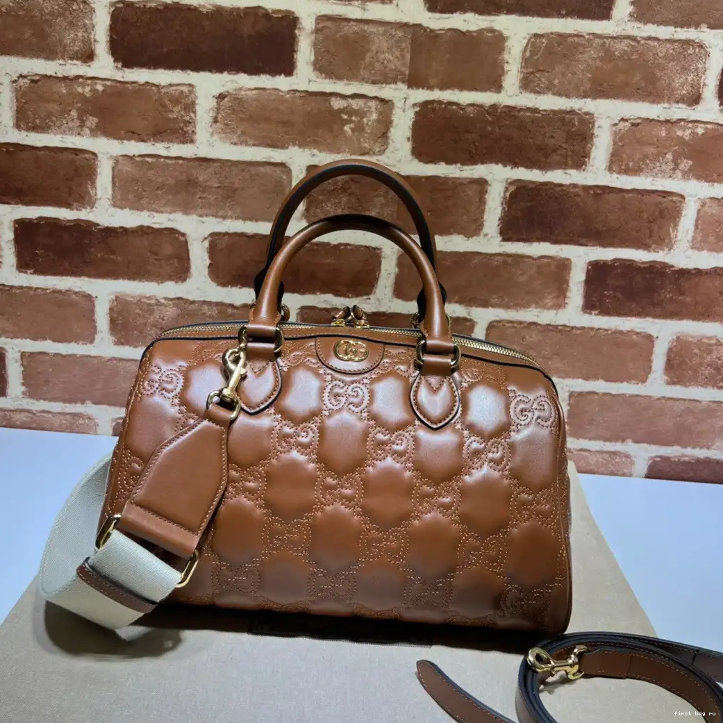 GUCCI bag GG matelassé handle top leather 0613